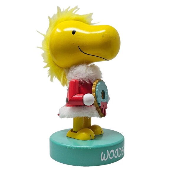 Woodstock Snoopy Christmas 8" Wood Nutcracker - Picture 3 of 4